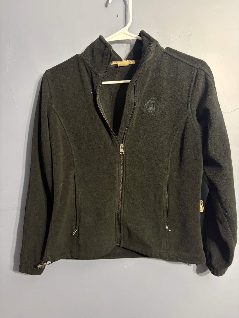 Women's Black Teddy Jacket with Hooded Zip Front fits like XS/S
